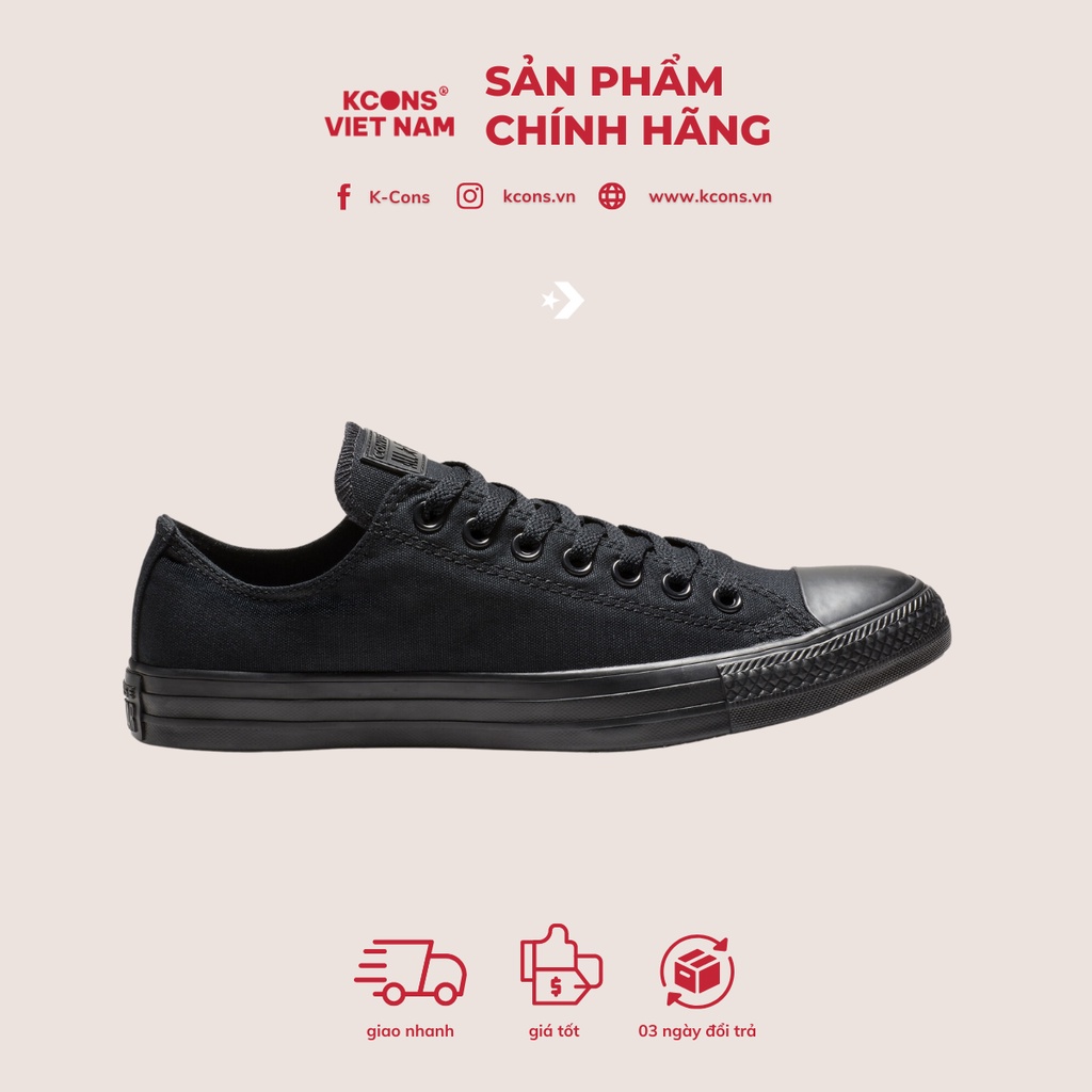 Converse Chuck Taylor Monochrome Black | Giày Thể Thao Full Đen Cổ Thấp 105039V