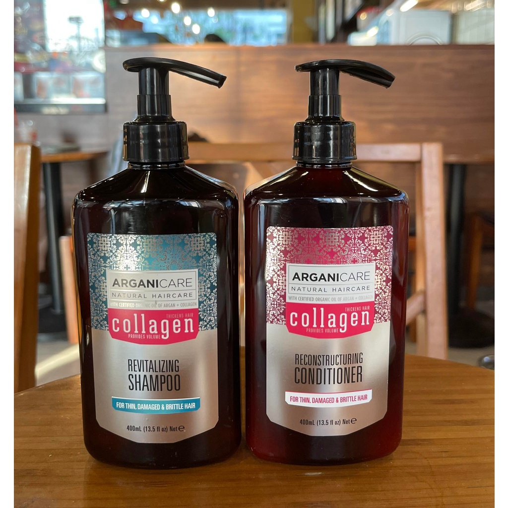 Cặp Gội Xã Làm Mềm Mượt Tóc ArganiCare Collagen 800ML