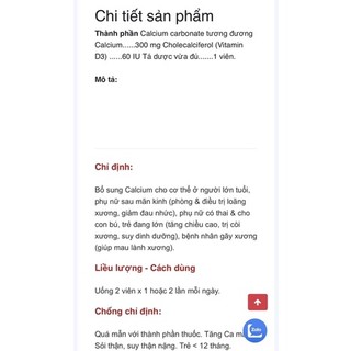 ( Bổ sung Calci) Calci D hộp100v