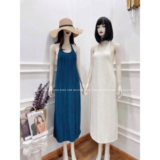 Váy cổ yếm dáng dài maxi