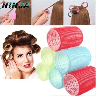 🎐Joliann🎐Lô cuốn tóc Hàn Quốc lõi nhôm 6.2cm, Lô Uốn Tóc Tự Dính Cỡ Lớn 4 Màu Sắc/ Hổ Phách Tiện Dụng Cho Salon Làm Tóc