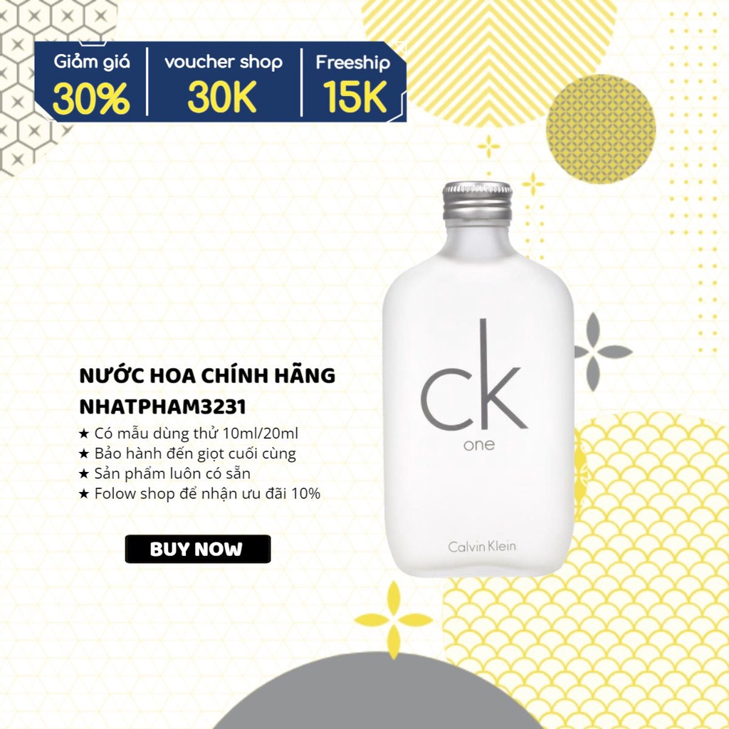 CK - ONE EDT 10ml Chính Hãng🌠𝙼𝚒𝚊 𝚂𝚝𝚘𝚛𝚎 🌠