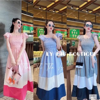 Đầm babydoll phối màu nhạt+ đầm ( sọc +màu)