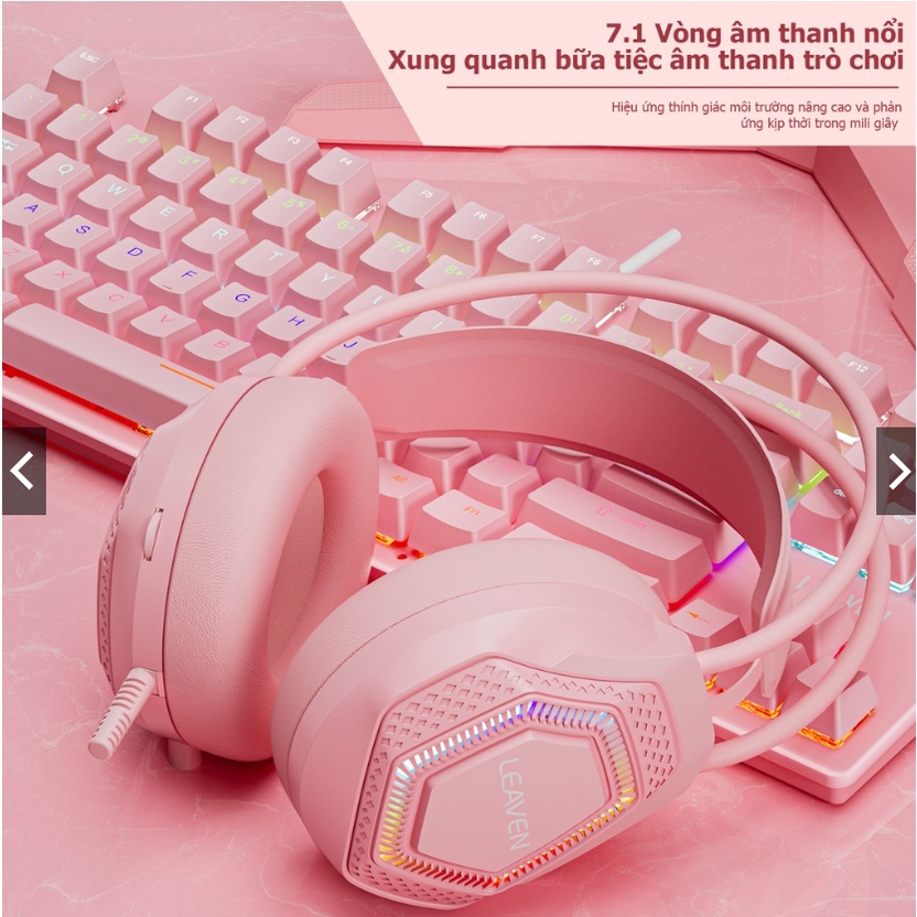 Tai Nghe Gaming LEAVEN G70 Led RGB Âm Thanh 7.1 Bass Cực Căng Âm Thanh Vòm