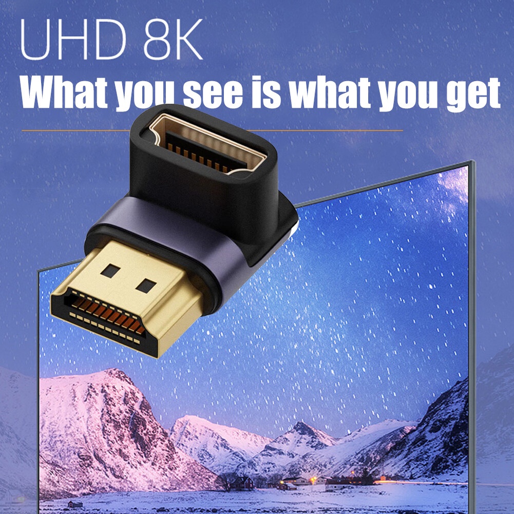Bộ Chuyển Đổi Nối Dài Hướng Góc Trái Phải Lên Xướng Cáp HDMI 8K 60Hz 2.1 Đầu Đực Sang Cái  48Gbps Hỗ Trợ 4K 120Hz