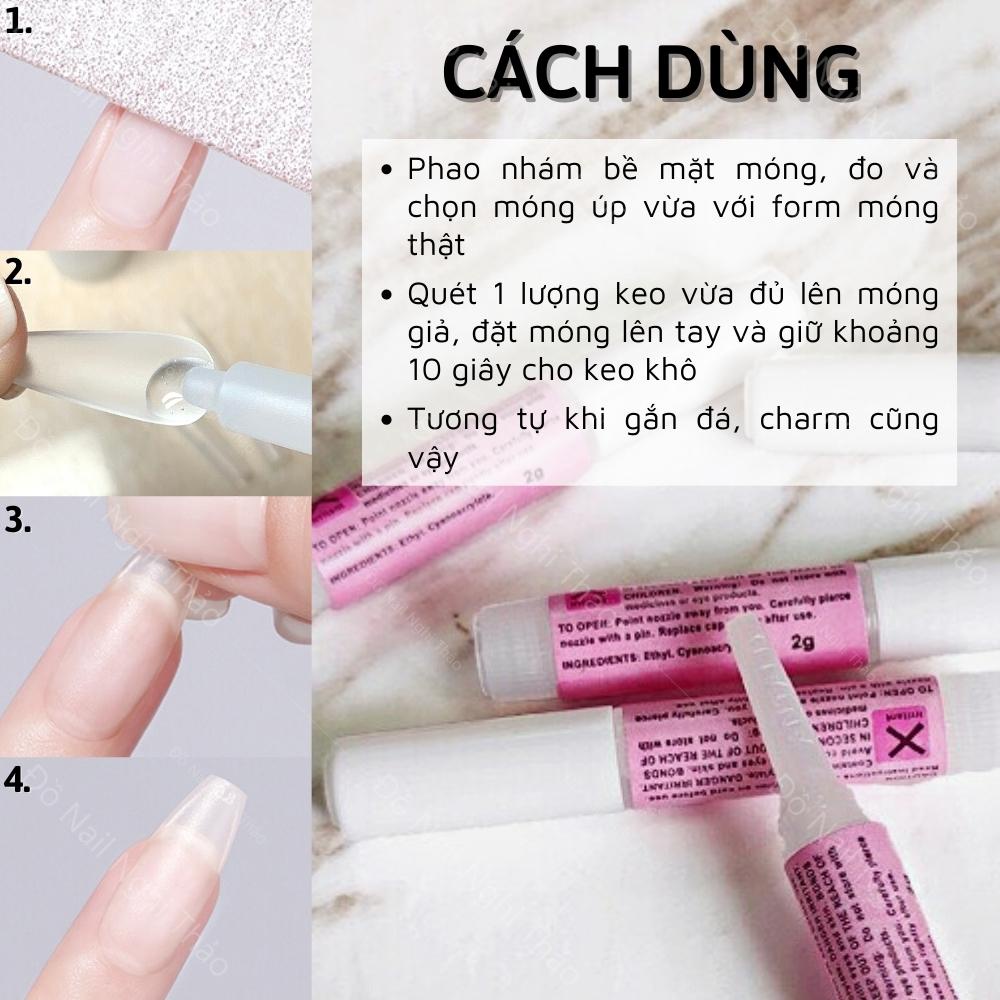 Keo dán móng mini nail box NGHI THẢO set 10 chai