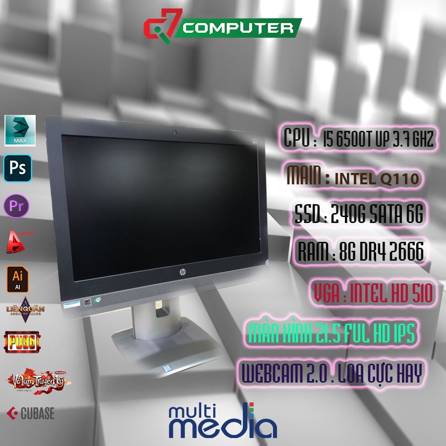 Máy tính All in one HP 600G2 liền Màn hình 21.5 full HD ( Core I5 6500/ Ram 8GB/ SSD 240GB ) - Tặng Kèm Bàn phím chuột
