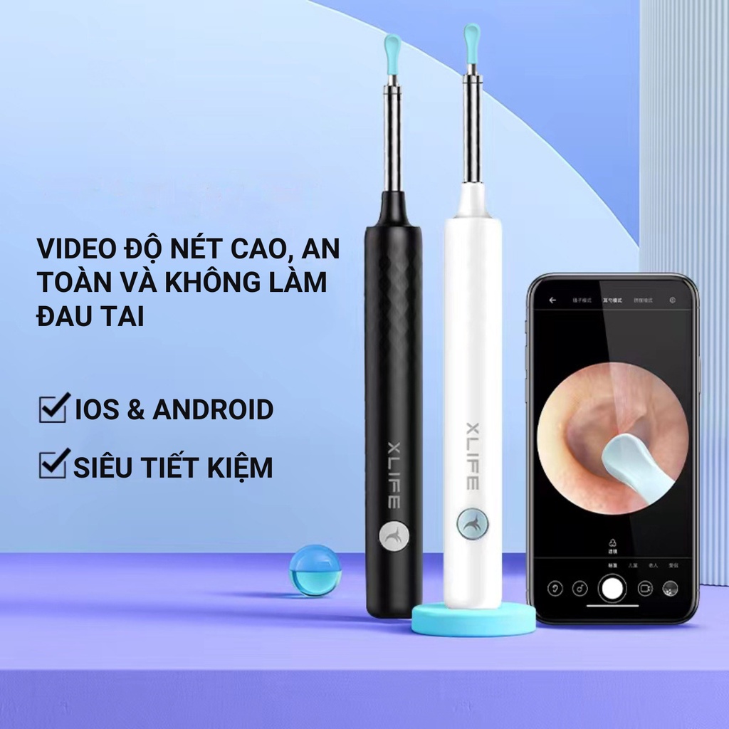 Máy lấy ráy tai XLIFE theo dõi qua ứng dụng trên điện thoại độ phân giải chất lượng cao 500W