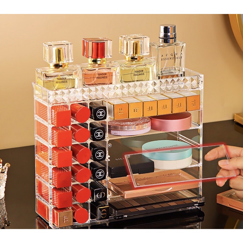 (hàng có sẵn) Khay đựng son, đựng mỹ phẩm, đồ skincare, make up đa năng tiện dụng