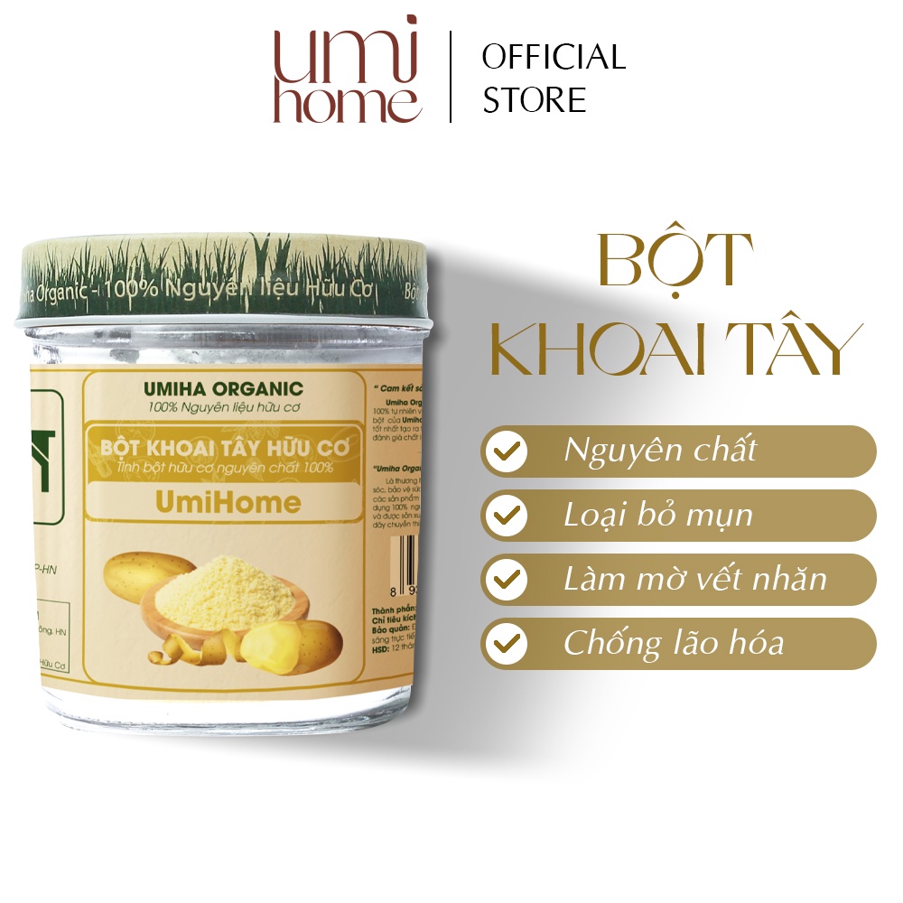 Bột Khoai Tây đắp mặt hữu cơ UMIHOME 135g nguyên chất