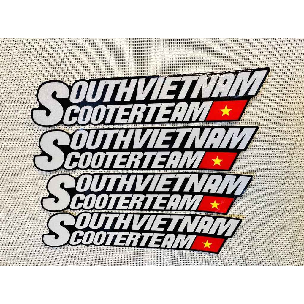 Tem Chữ Southvietnam Scooter Size 18CM in siêu trong, thường, phản quan, phản quang bốc ép