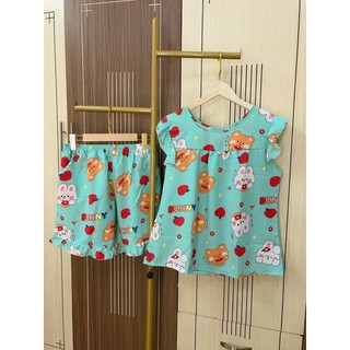 Bộ đùi lụa cánh tiên 2 túi quần size 3 - 4