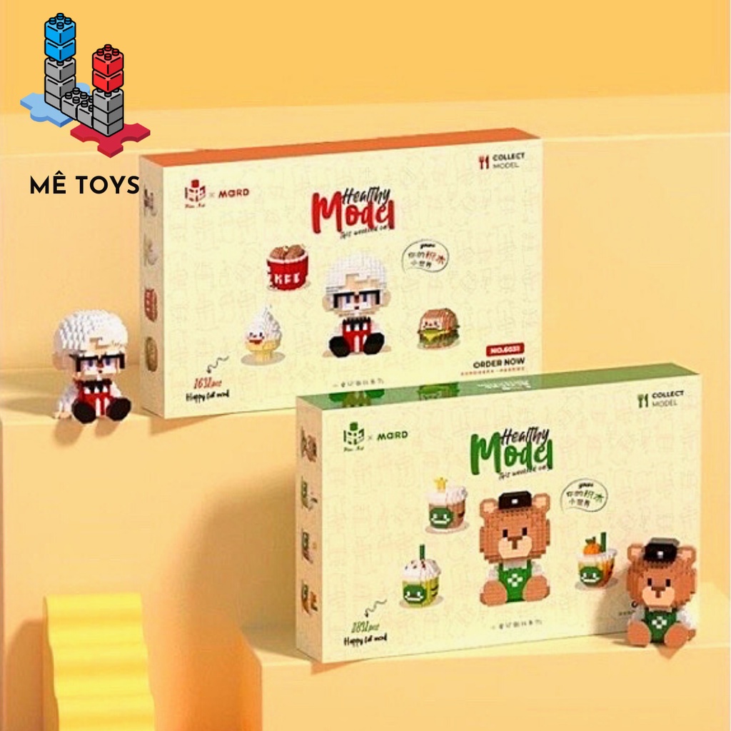 Bộ Đồ chơi Lắp Ráp Đồ Ăn Nhanh Gà Rán - Burger - Trà Sữa Mê Toys