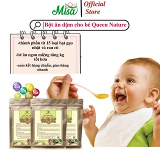 Bột Ăn Dặm Cho Bé Queen Nature bịch 650gr, Bột Ăn Dặm Nhiều Rau Củ Thơm Ngon, Giàu Dinh Dưỡng Bé Hấp Thụ Tốt, Dễ Tăng kg