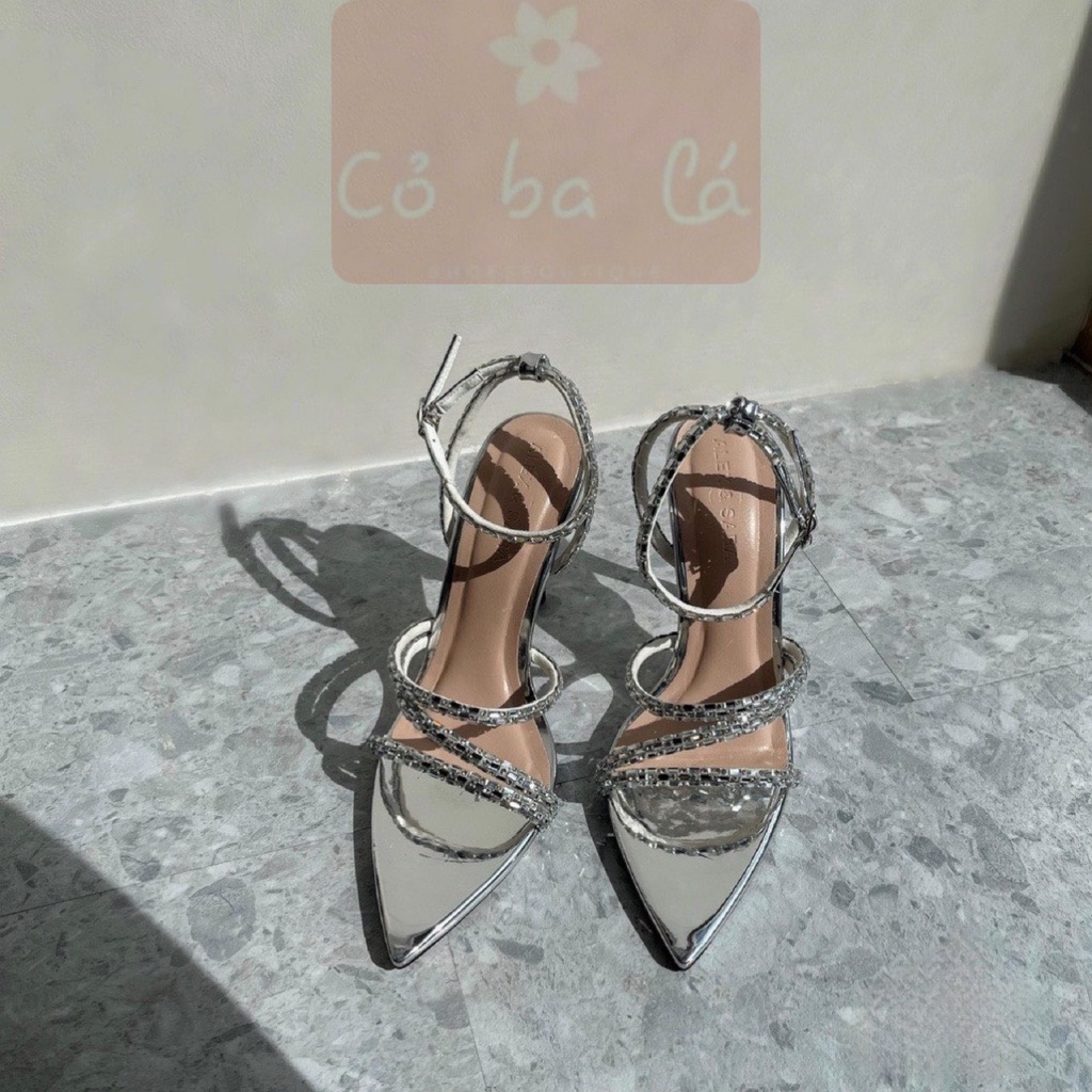SANDAL CAO GÓT COBALA SHOES - GIÀY THỜI TRANG MŨI NHỌN - GUỐC NỮ QUAI ĐÍNH ĐÁ MẢNH G22100200
