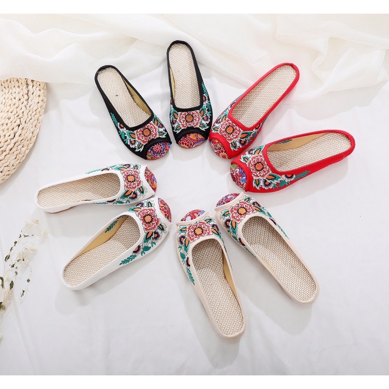 Sục nữ thêu hoa phong cách cổ điển 4 màu