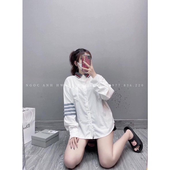 XẢ KHO SƠ MI NAM NỮ THOM 3 SỌC