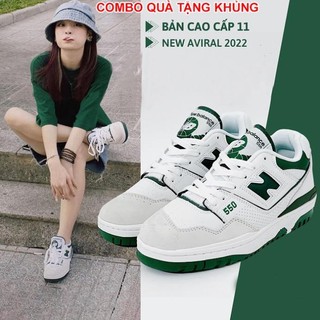 Giày nb 550, New Balance 550 'White Green, White Black' , NB 550 2 Màu Xanh Đen Basic full box bill hót 2022