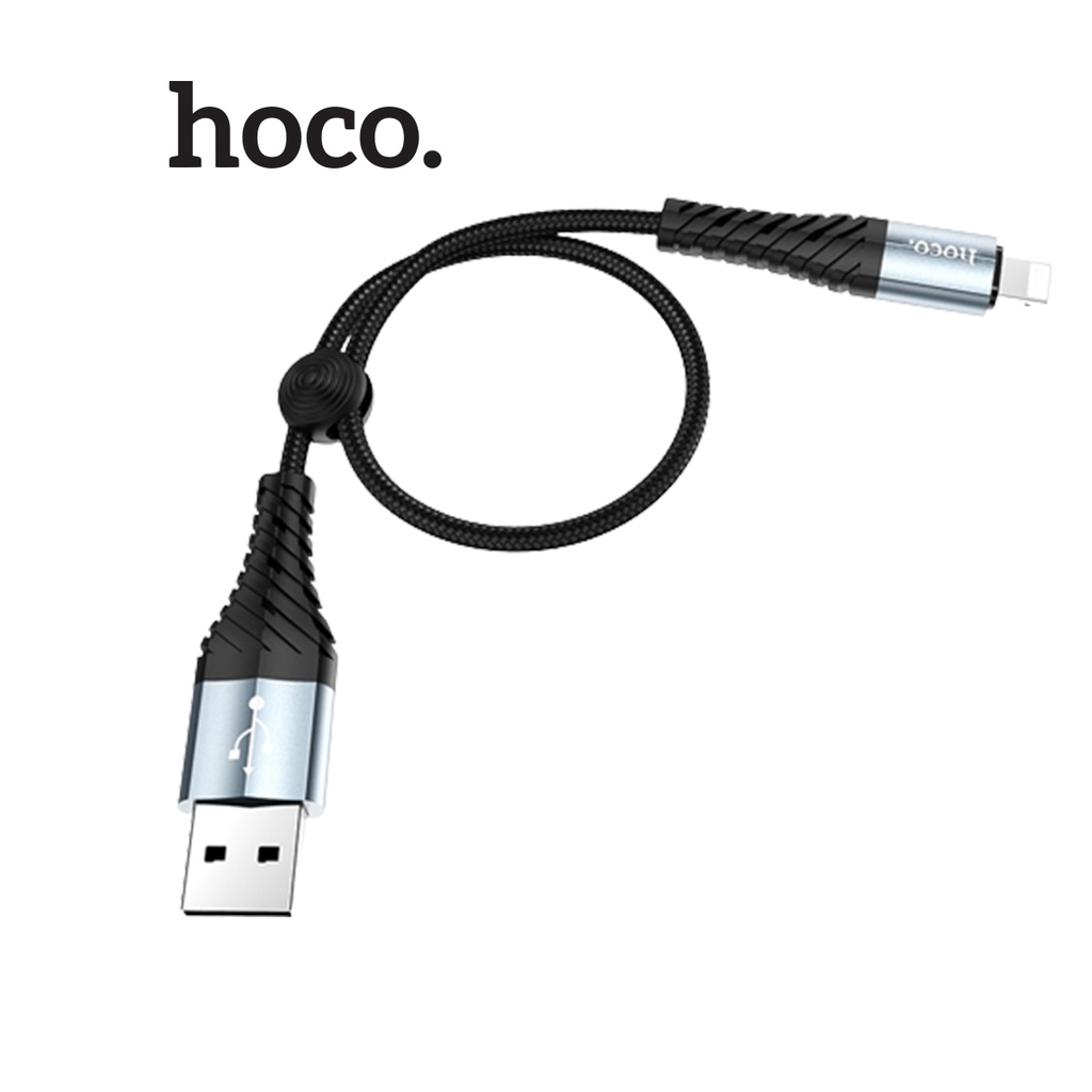 Cáp sạc Nhanh Hoco x.38 cho 11/12/1313pro/14pro max truyền dữ liệu 2.4A dây dù siêu bền dài 25CM (Màu Đen)