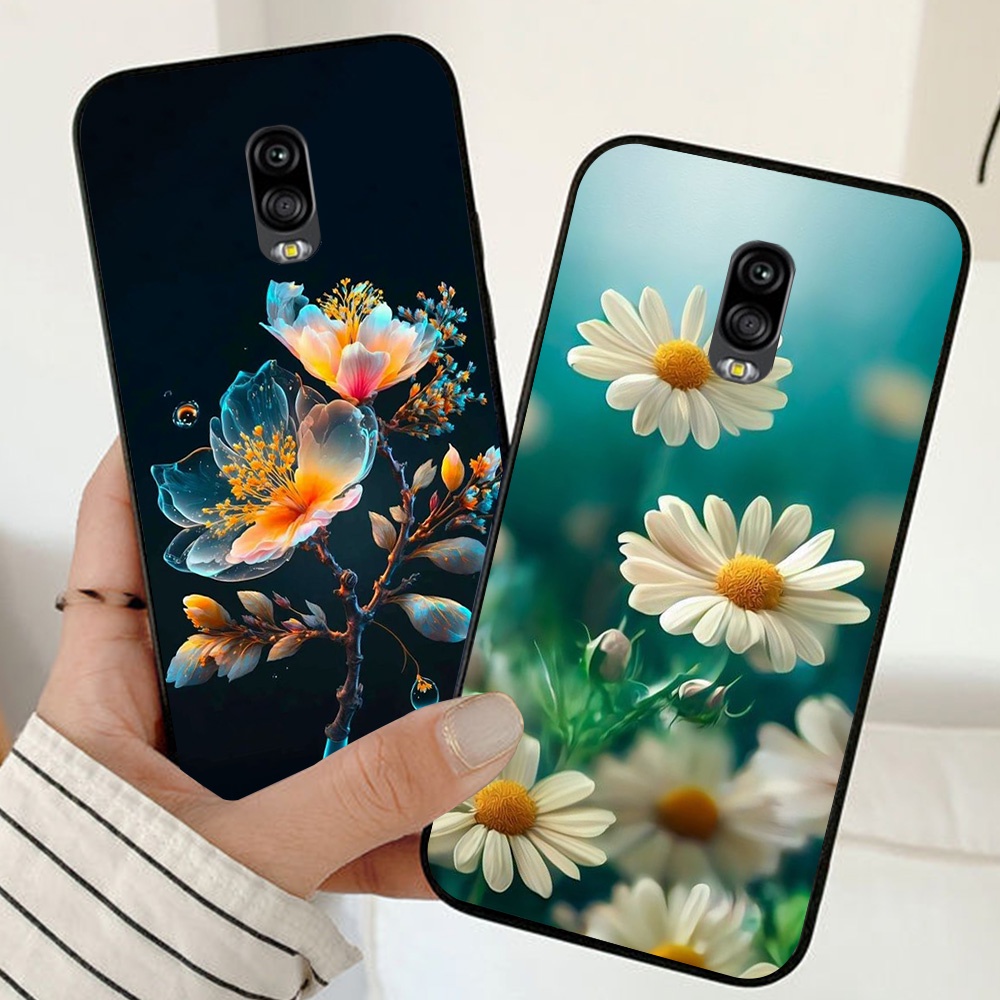 Ốp lưng Samsung j7 plus / ss j7+ in nhám hình hoa cỏ