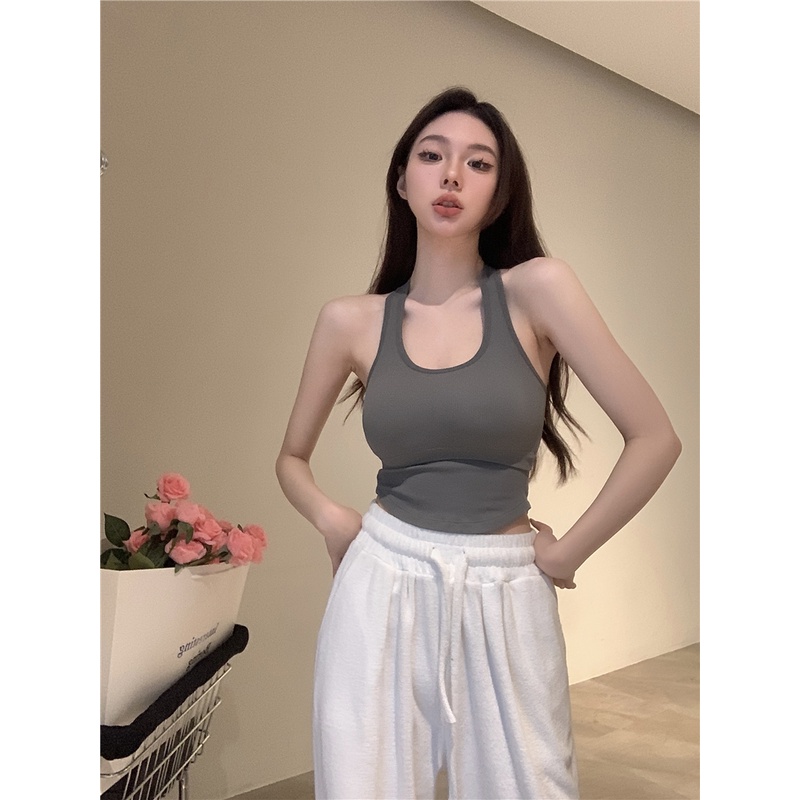 Áo Thể Thao Sát Nách Dáng Ôm Có Đệm Ngực Thời Trang Hàn Quốc Quyến Rũ Cho Nữ