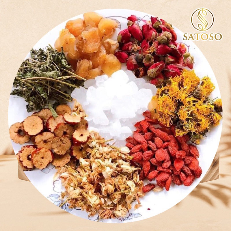 Trà mix 7 vị giúp ăn ngủ ngon, hỗ trợ chăm sóc da thương hiệu SATOSO