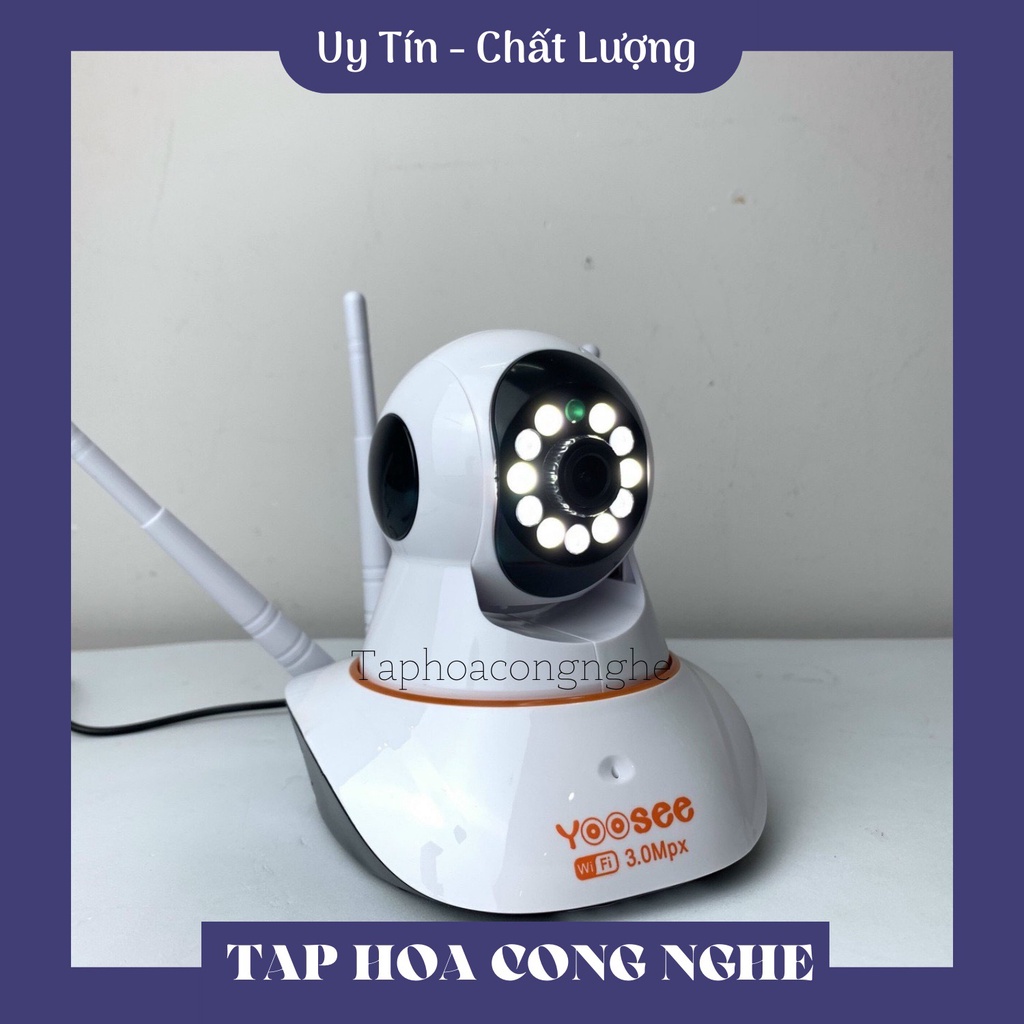 camera wifi app yoosee trong nhà 3 râu 360 - ban đêm hỗ trợ FLASH xem đêm có màu - đàm thoại 2 chiều - bảo hành 12 tháng