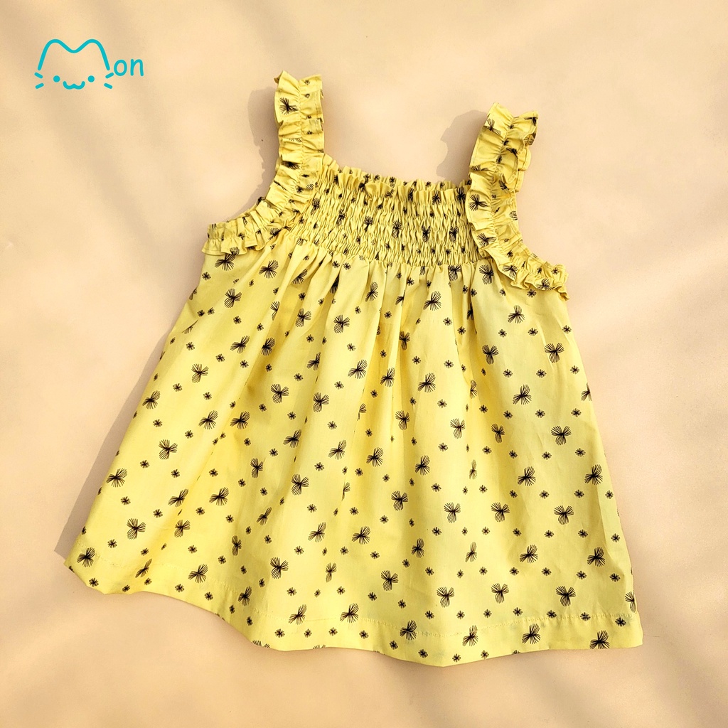 Áo hai dây mặc nhà bé gái chất cotton họa tiết hoa nhí, hợp mặc nhà đi hoc đi chơi, cho bé 2-6 TMonBabies A2DG23S07