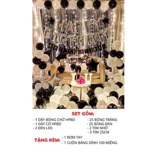 Cobo sét bóng trang trí sinh nhật,happy birthday kèm đầy đủ phụ kiện