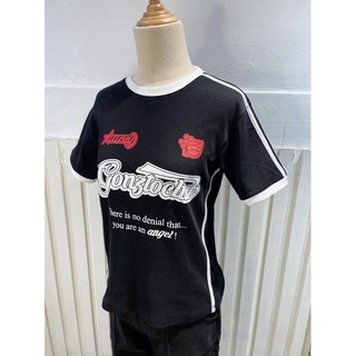 Áo thun nữ vải bo gân màu đen baby tee gonz - gonz to club đen