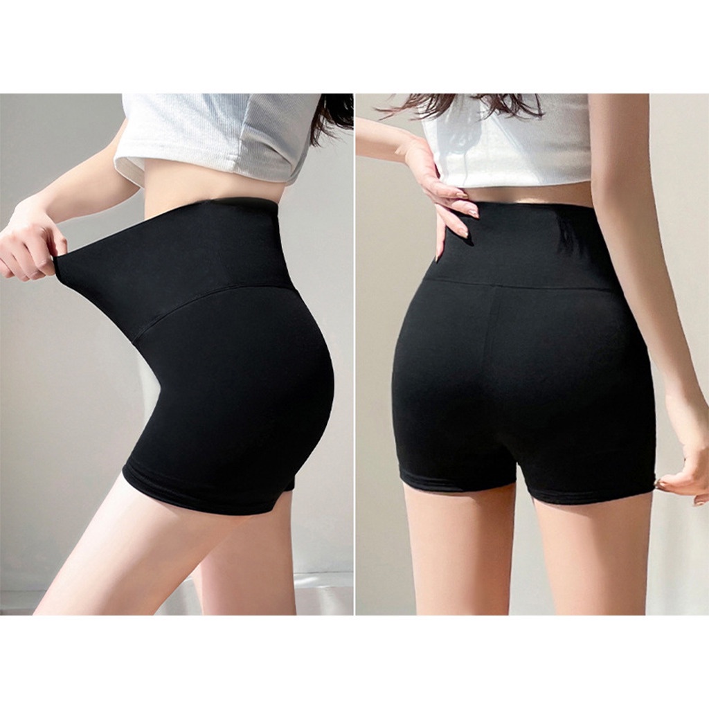 Quần legging đùi ngắn biker short nữ cạp cao bản to form ôm bó vải cotton co giãn Geleva GE927 | BigBuy360 - bigbuy360.vn