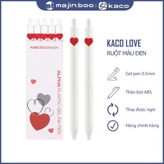 Bút gel KACO họa tiết Trái Tim mực đen cây lẻ (Hàng chính hãng)