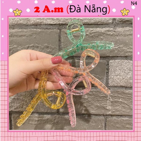 Kẹp Tóc Càng Cua To Hàn Quốc Nữ Kiểu Màu Trong Suốt Cỡ Lớn 4AM