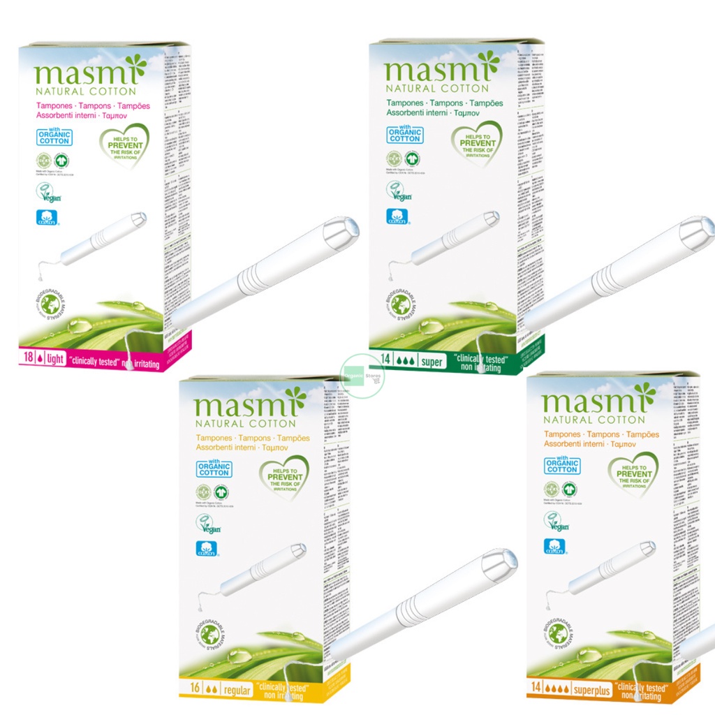 Tampon có cần đẩy 1 - 2 - 3 - 4 giọt hữu cơ Masmi Bio