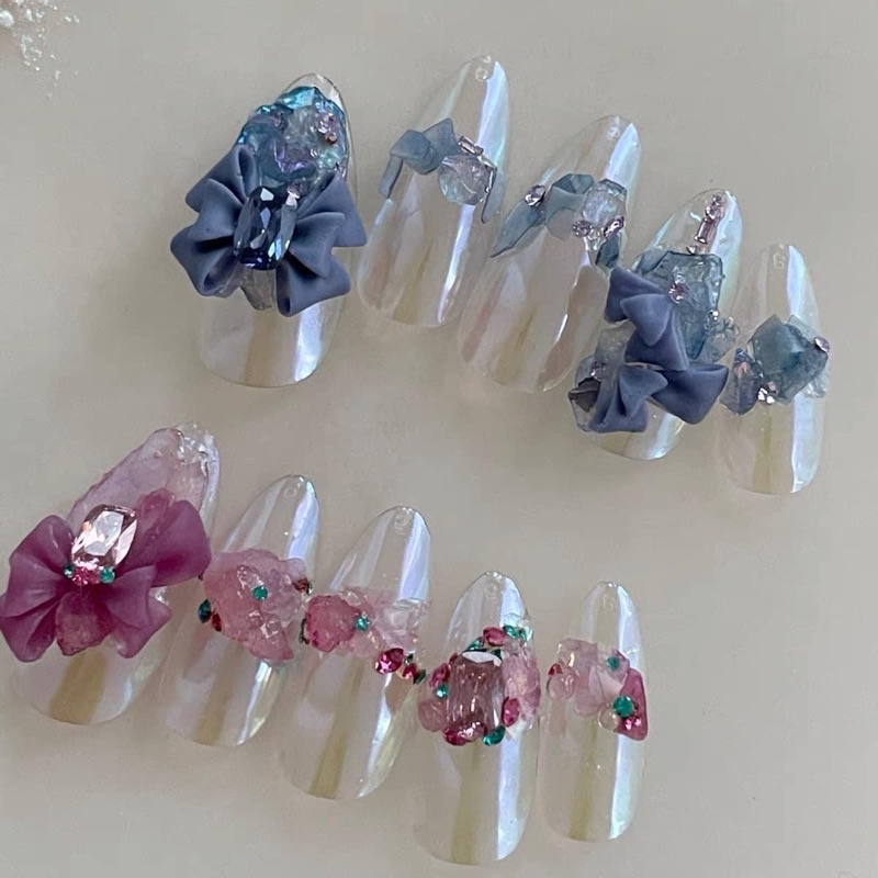 Tráng gương Hàn tone hồng Baby móng tay