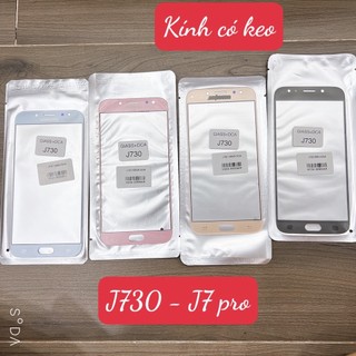 J730 - Kính ép màn hình có keo oca samsung j7 pro - kíp ép liền keo ss j730