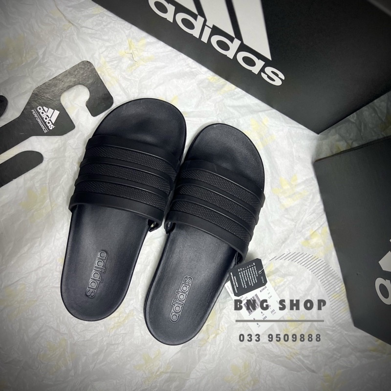 Dép Adidas Full Đen Đế Mềm Cloudfoam - Full Box