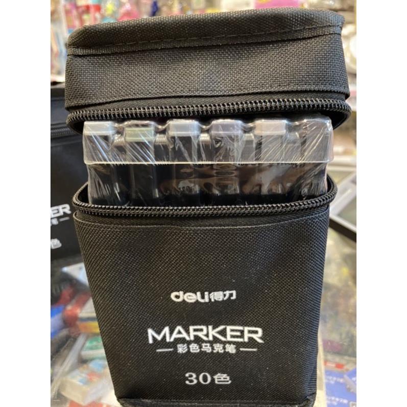 Bút lông nước 2 đầu Dual Marker DELI 30/40/60/80 màu. - Văn phòng phẩm Bảo Quân