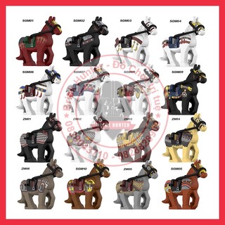 Acient Army Minifigures Warhorse Chiến mã trung cổ - ngựa chiến mặc giáp Xích Thố - Bôn Tiêu - Phiêu Vũ - Ô Truy