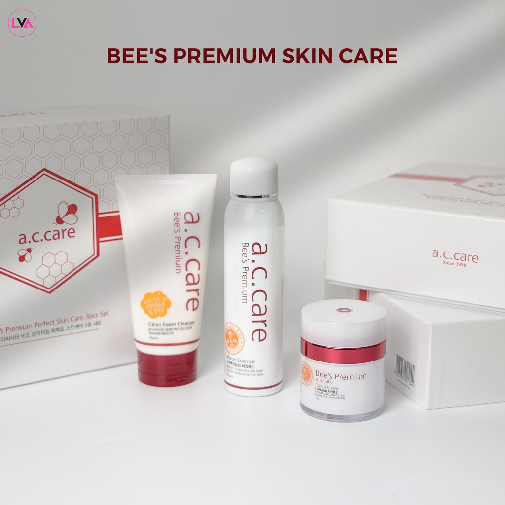 Bộ chăm sóc da giảm mụn, giảm dầu nhờn và dưỡng trắng vượt trội từ nọc ong AC Care Bee's Premium