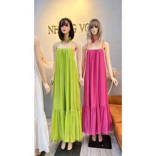Đầm maxi suông hở lưng
