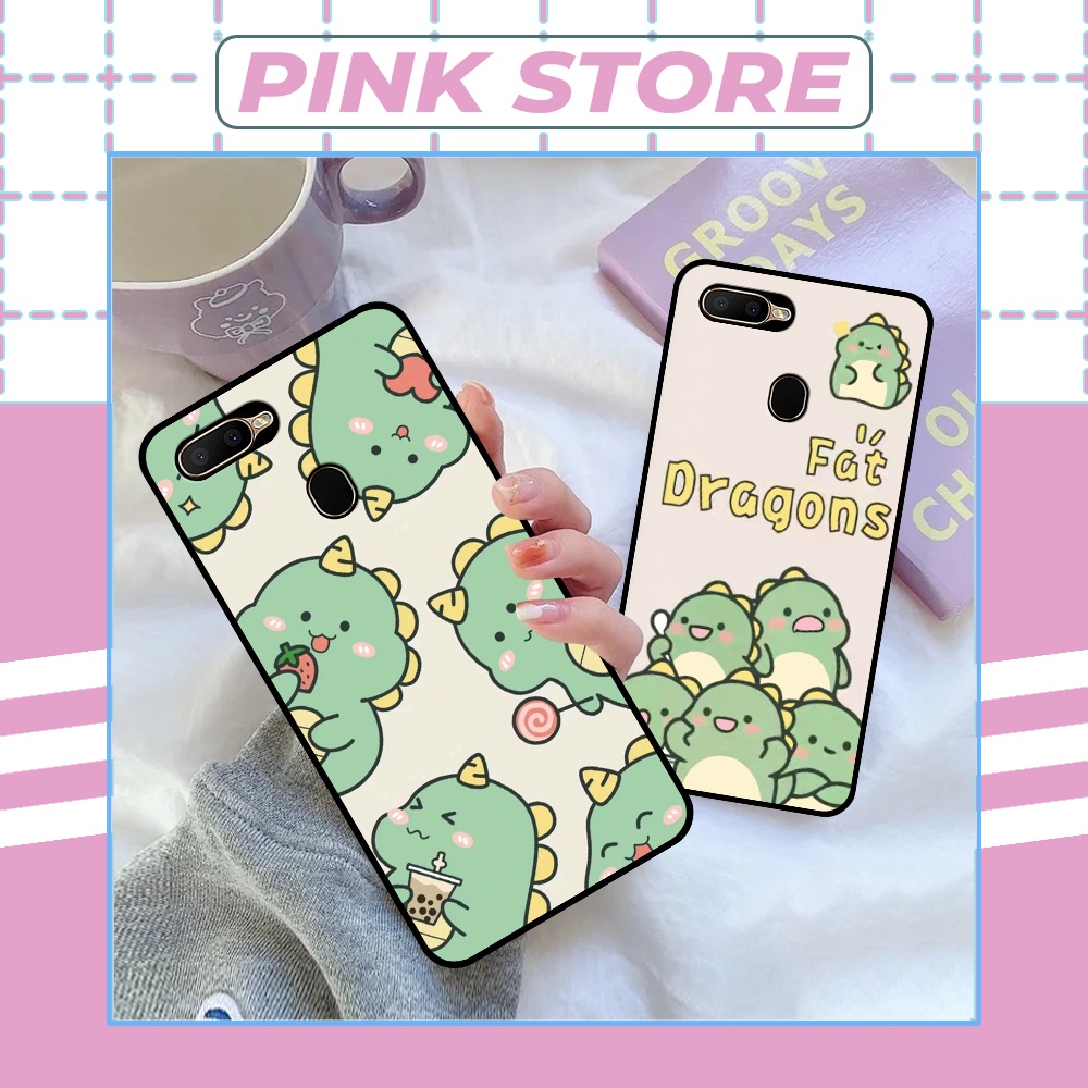Ốp Oppo A5s / A7 / F9 / A12 siêu đẹp in hình khủng long chibi dễ thương