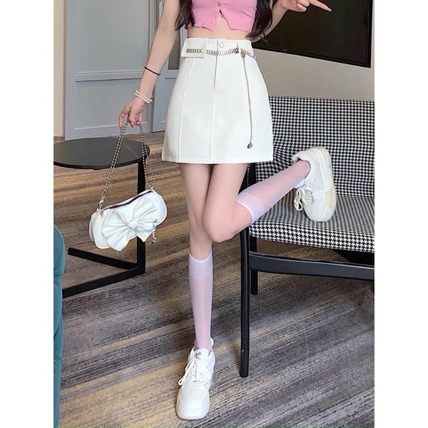 CHÂN VÁY KAKI KÈM ĐAI XÍCH TÚI VÍ HÀNG QC MS17268