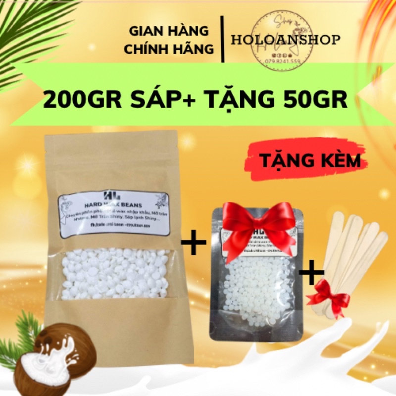 200 gr sáp Hard wax bean, Tặng kèm 50gr sáp, giá siêu hấp dẫn, sáp thơm siêu bám lông