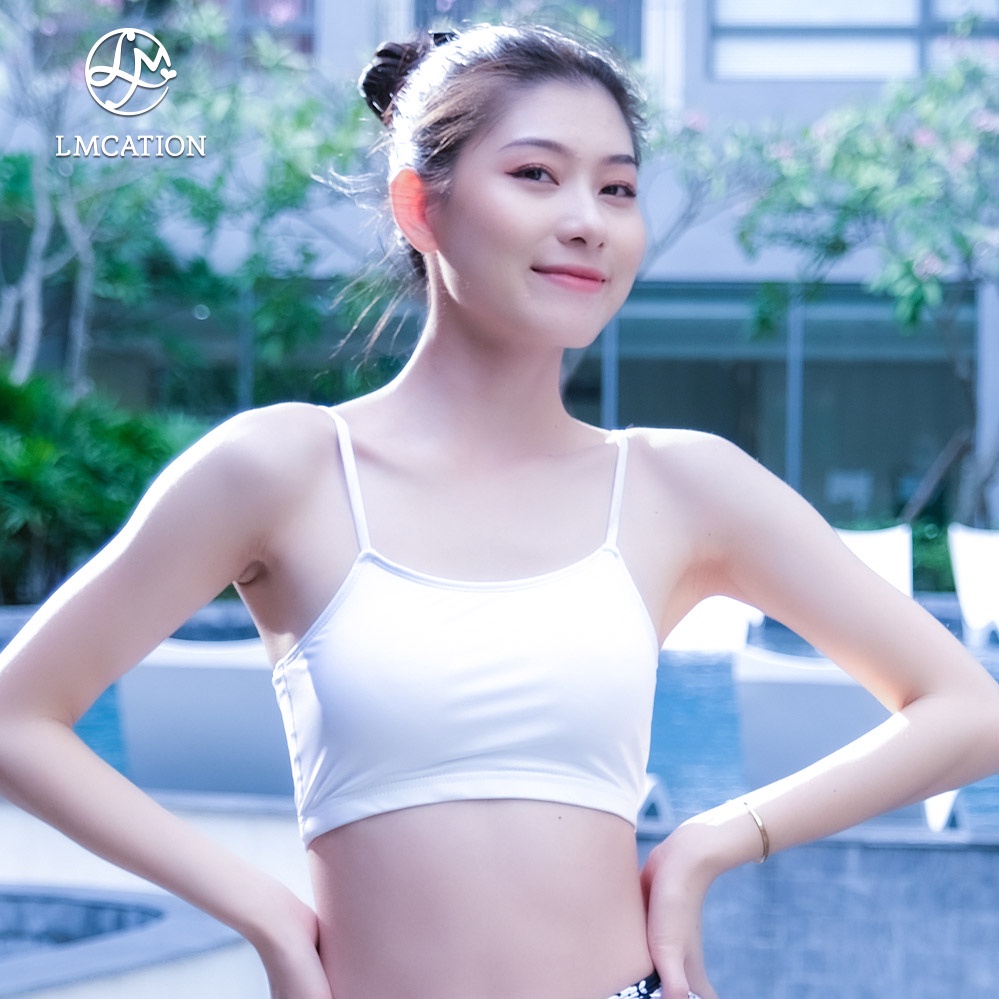 Bộ đồ bikini LMcation - Áo bikini thể thao LMcation Elisa Màu trắng & Quần Bơi Nữ Kiểu Nhún LMcation Sasha