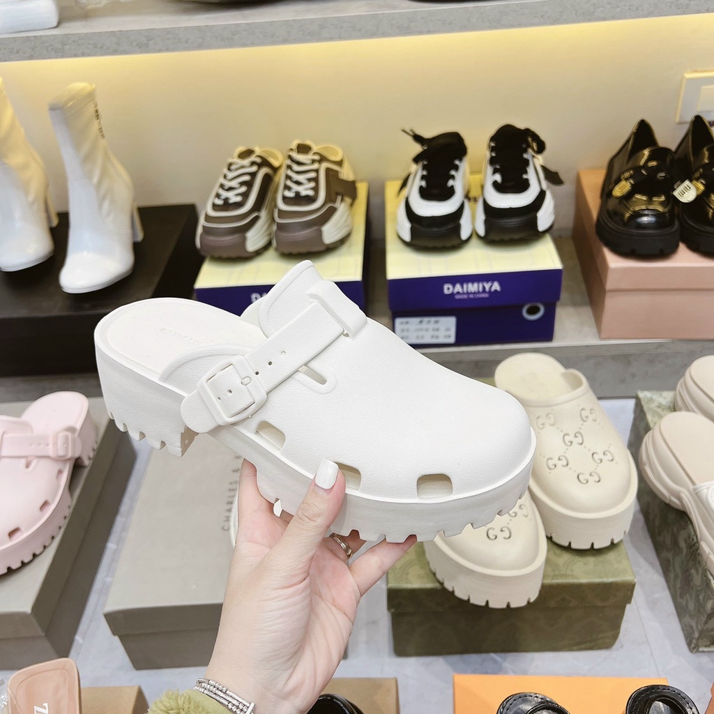 Giày sục cnk đế 5cm mũi tròn fullbox