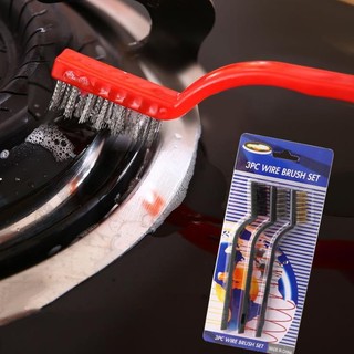 Bộ bàn chải rửa lốc máy, bàn chải chà bếp ga 3 màu