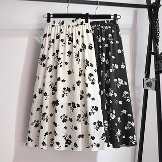 Chân váy lụa hoa đơn 2 lớp hàng QC