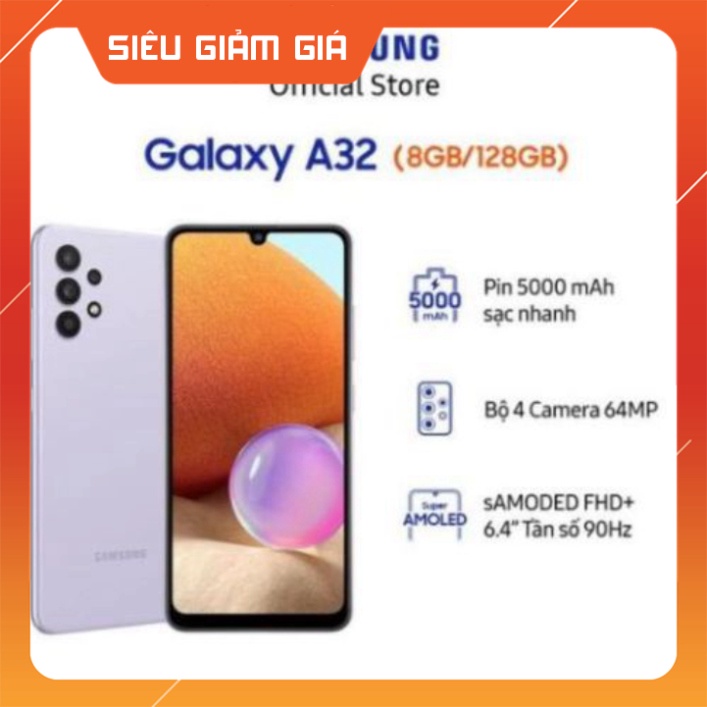 Điện Thoại Samsung Galaxy A32 (128GB/8GB) Chính Hãng nguyên zin 100% FULLBOX Bảo Hành 12 Tháng Taoden.store -Huy Hoàng