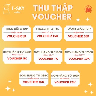 Cà Phê Robusta E-sky Coffee Cafe Nguyên Chất Pha Phin Pha Máy Cold Brew 250g